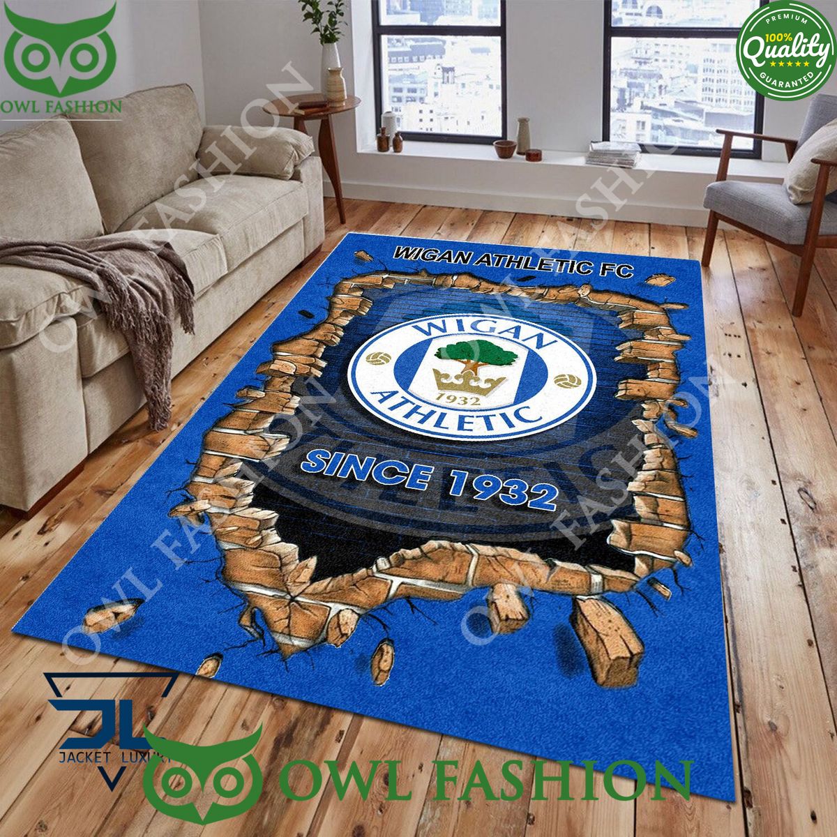 Wigan Athletic 1840 League Two Living Room Rug Carpet - Adult & Kids T-Shirts, Sweatshirts & Hoodies apparel design preview 1