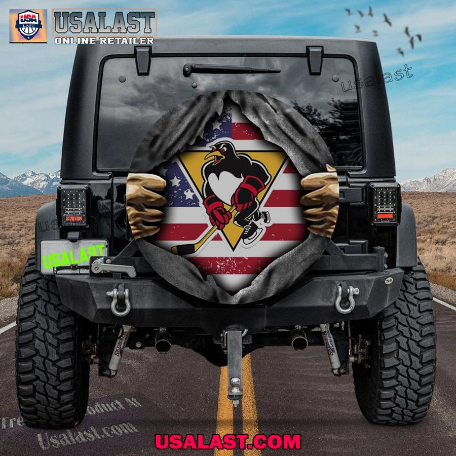 Wilkes-Barre Scranton Penguins AHL American Flag - Adult & Kids T-Shirts, Sweatshirts & Hoodies apparel design preview 1