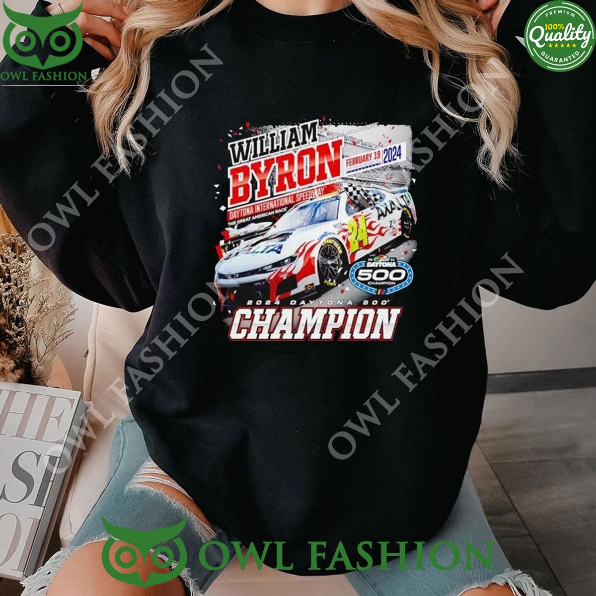 William Byron 2024 Daytona 500 Champion Past - Adult & Kids T-Shirts, Sweatshirts & Hoodies apparel design preview 1