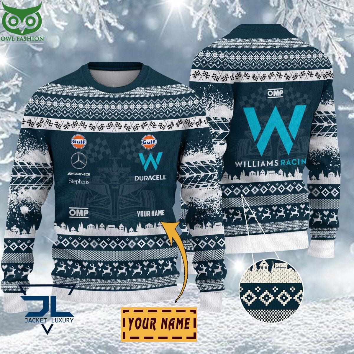 Williams Racing Customized Ugly Sweater - Adult & Kids T-Shirts, Sweatshirts & Hoodies apparel design preview 1