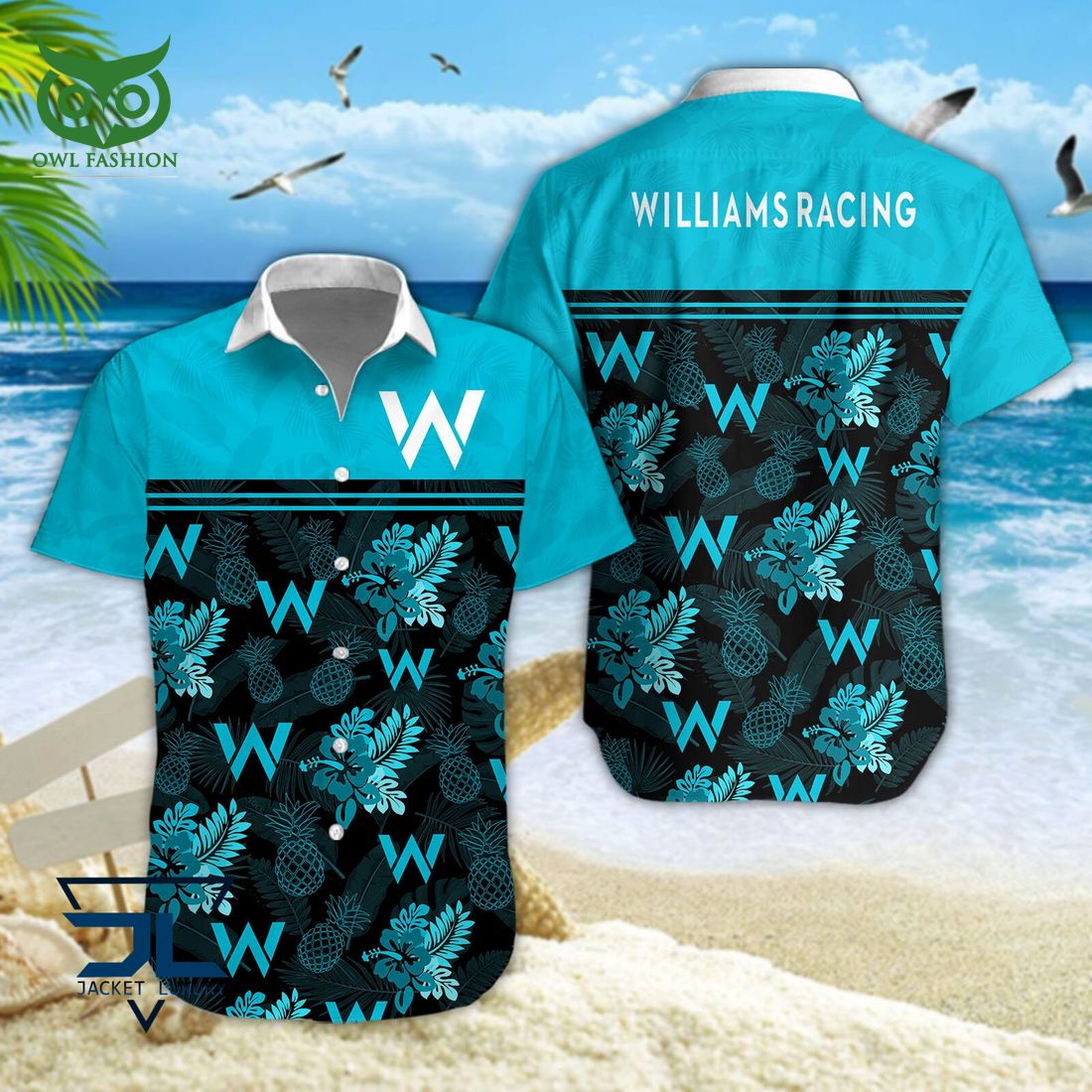 Williams Racing New F1 Hawaiian - Adult & Kids T-Shirts, Sweatshirts & Hoodies apparel design preview 1