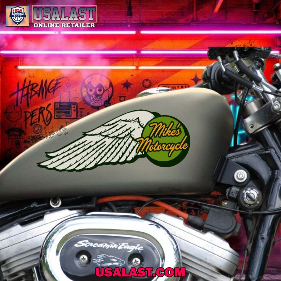 Winged Wheel Motorcycle Custom Text Decal - Adult & Kids T-Shirts, Sweatshirts & Hoodies apparel design preview 1