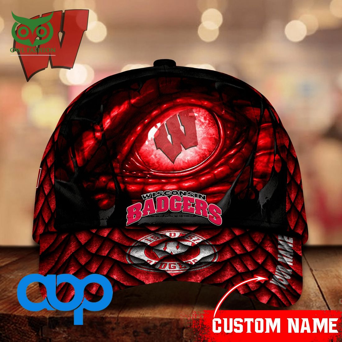 Wisconsin Badgers NCAA1 Classic Cap Personalized - Adult & Kids T-Shirts, Sweatshirts & Hoodies apparel design preview 1