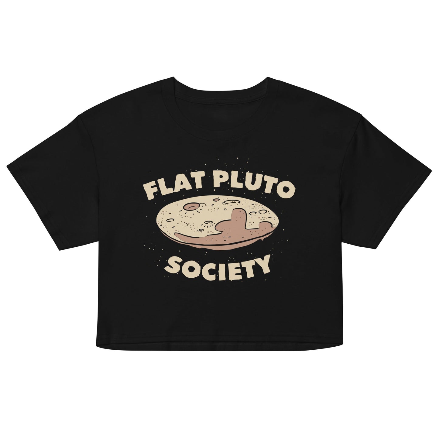Flat Pluto Society Women's Crop - Adult & Kids T-Shirts, Sweatshirts & Hoodies apparel design preview 1