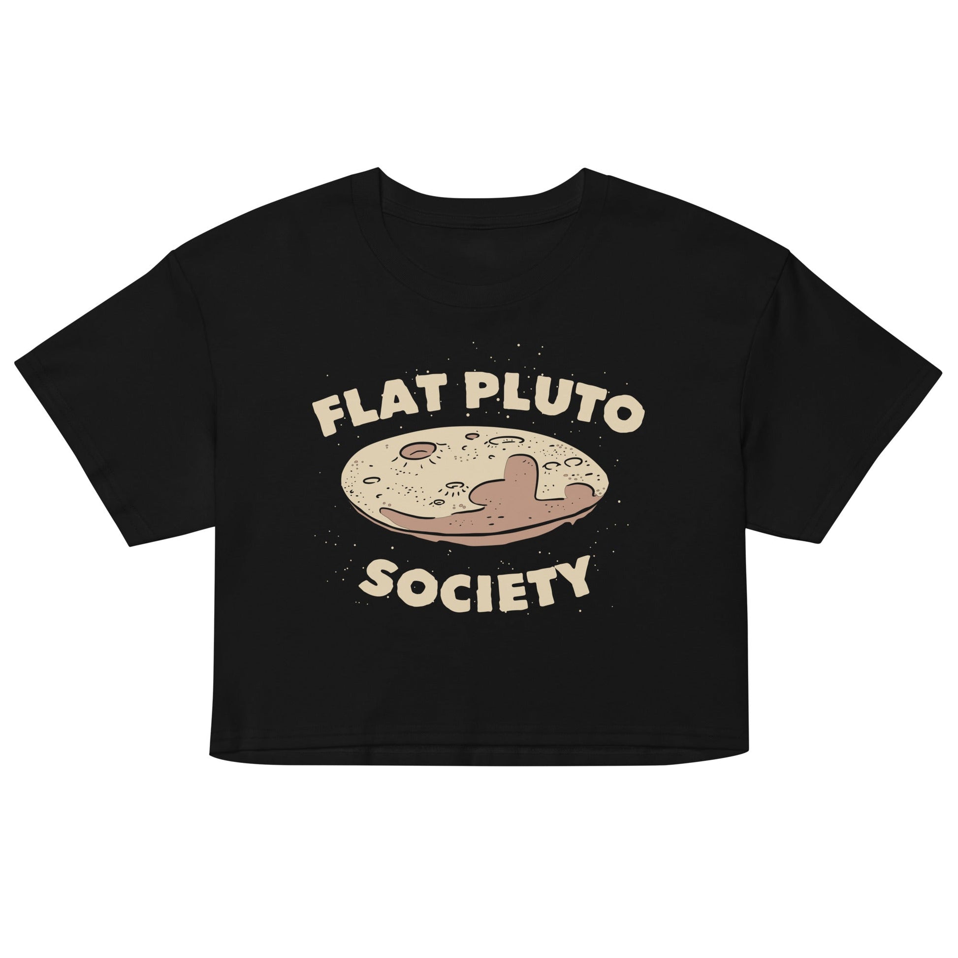 Flat Pluto Society Women's Crop - Adult & Kids T-Shirts, Sweatshirts & Hoodies apparel design preview 1