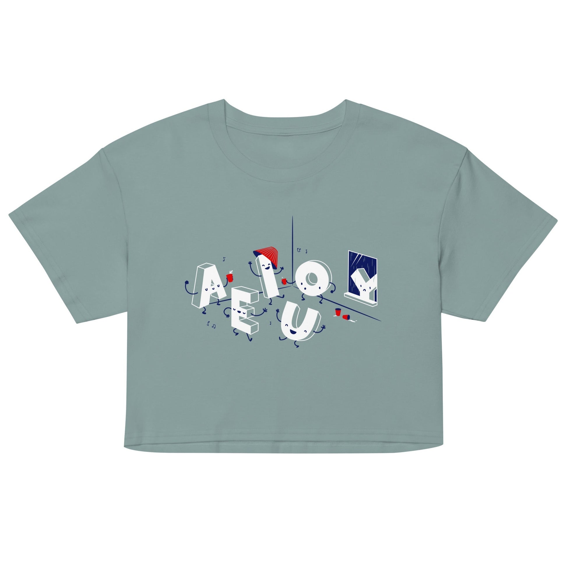 Vowel Party Time Women's Crop - Adult & Kids T-Shirts, Sweatshirts & Hoodies apparel design preview 1