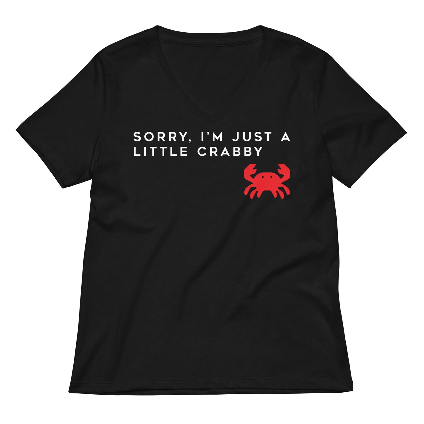Sorry, I'm Just A Little Crabby Women's V-Neck - Adult & Kids T-Shirts, Sweatshirts & Hoodies apparel design preview 1