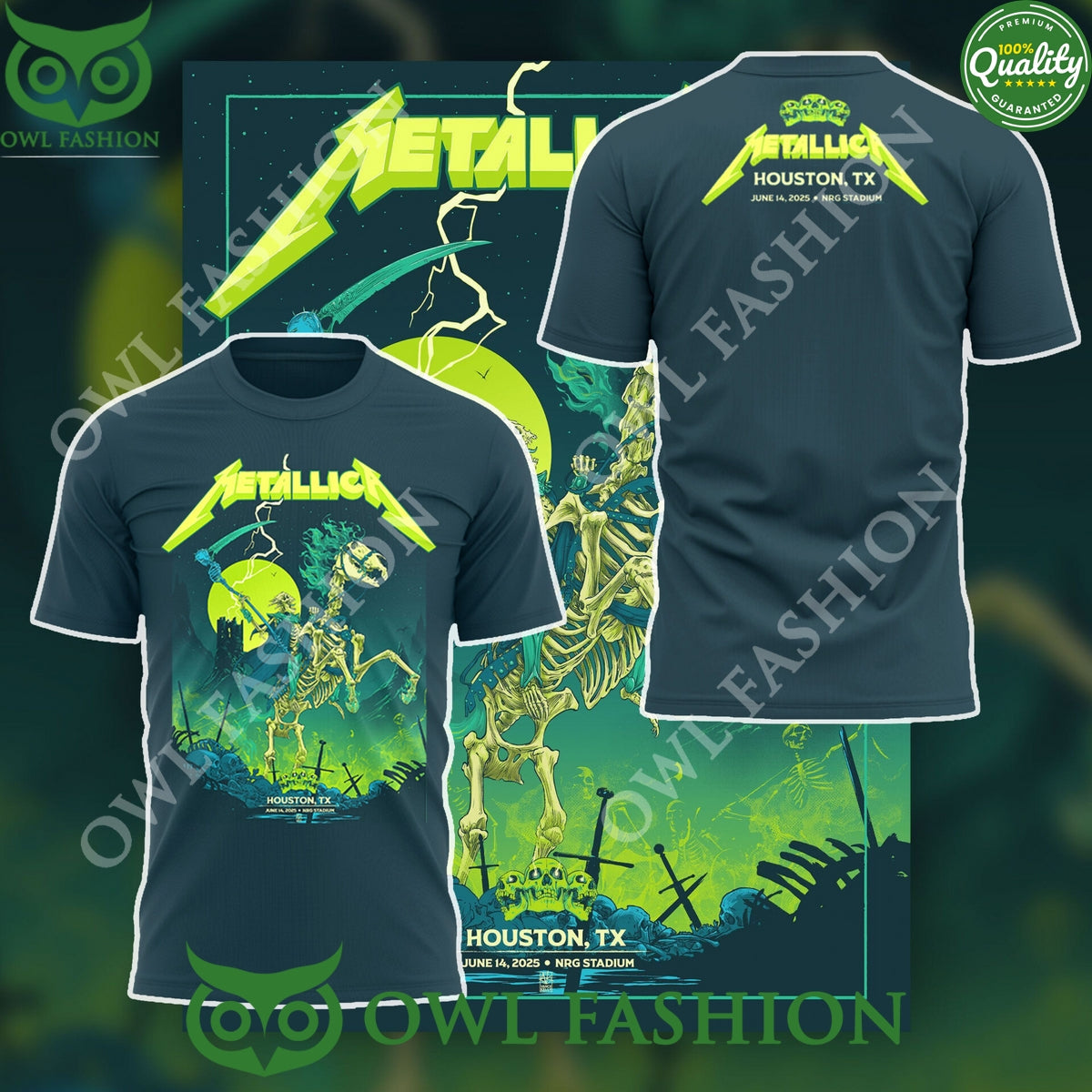 World Tour Houston Metalica Rock band horse skull - Adult & Kids T-Shirts, Sweatshirts & Hoodies apparel design preview 1