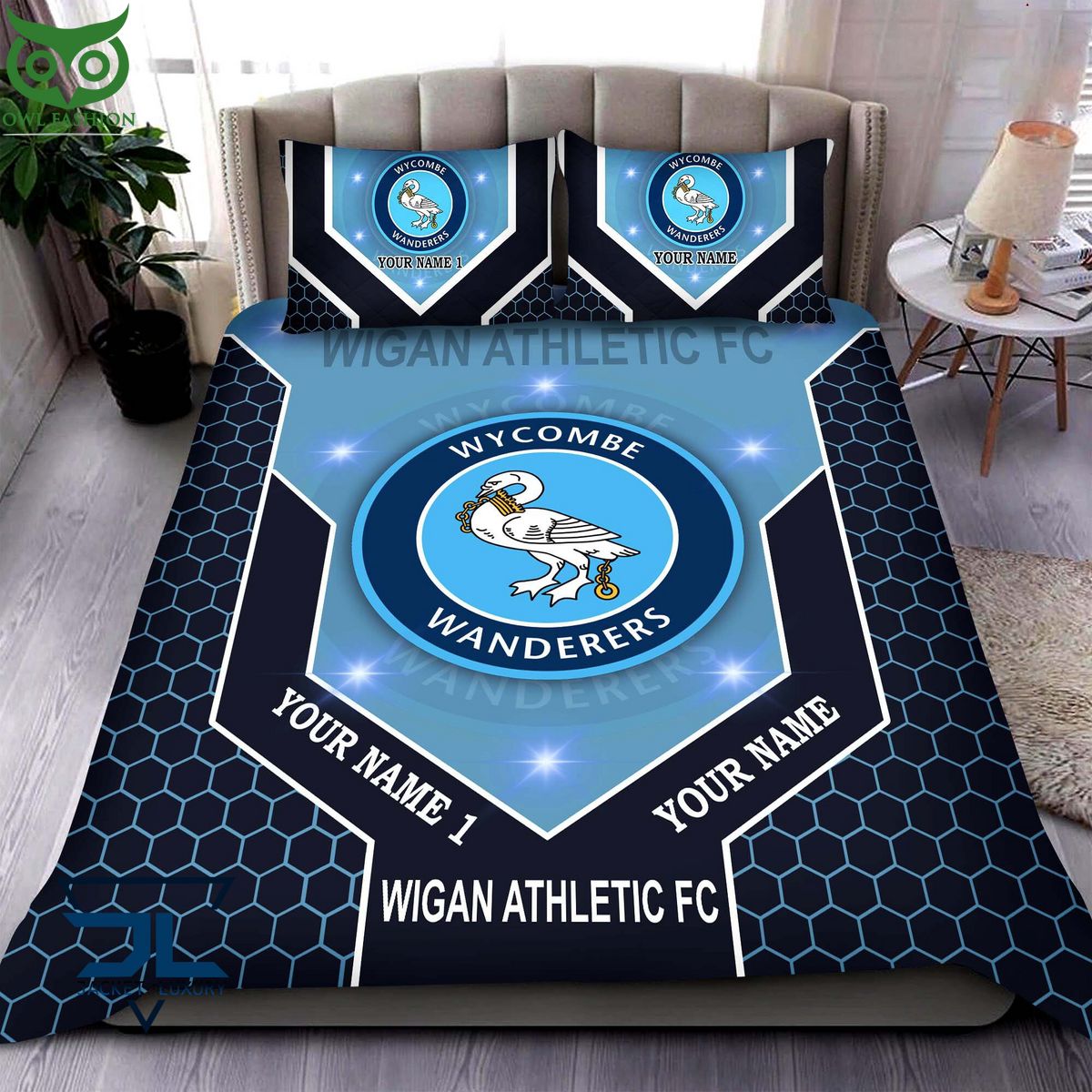 Wycombe Wanderers F.C EFL Football Custom Bedding Set - Adult & Kids T-Shirts, Sweatshirts & Hoodies apparel design preview 1