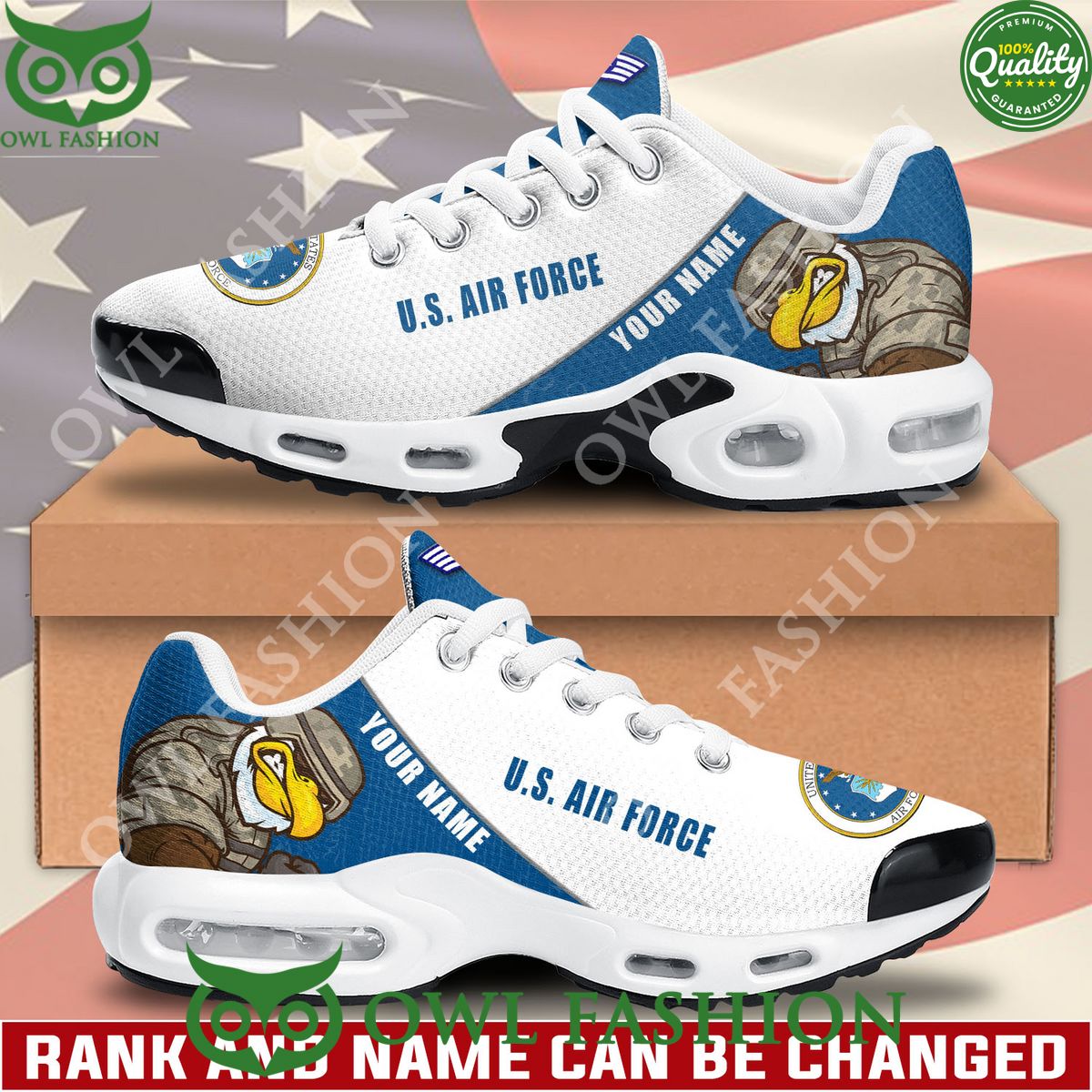 Eagle US Air Force Custom name White max shoes - Adult & Kids T-Shirts, Sweatshirts & Hoodies apparel design preview 1