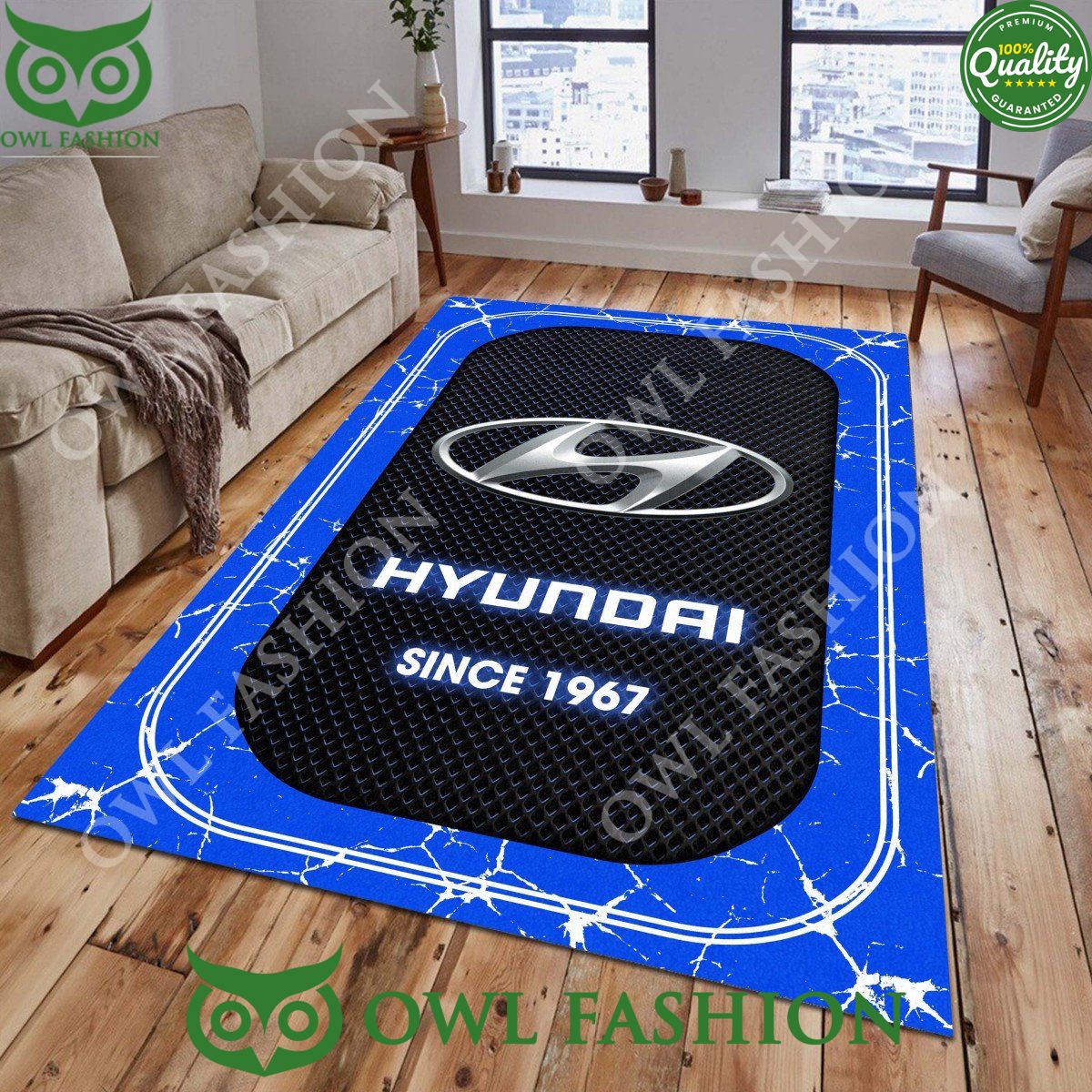 Hyundai Since 1967 Living Room Marble Carpet - Adult & Kids T-Shirts, Sweatshirts & Hoodies apparel design preview 1