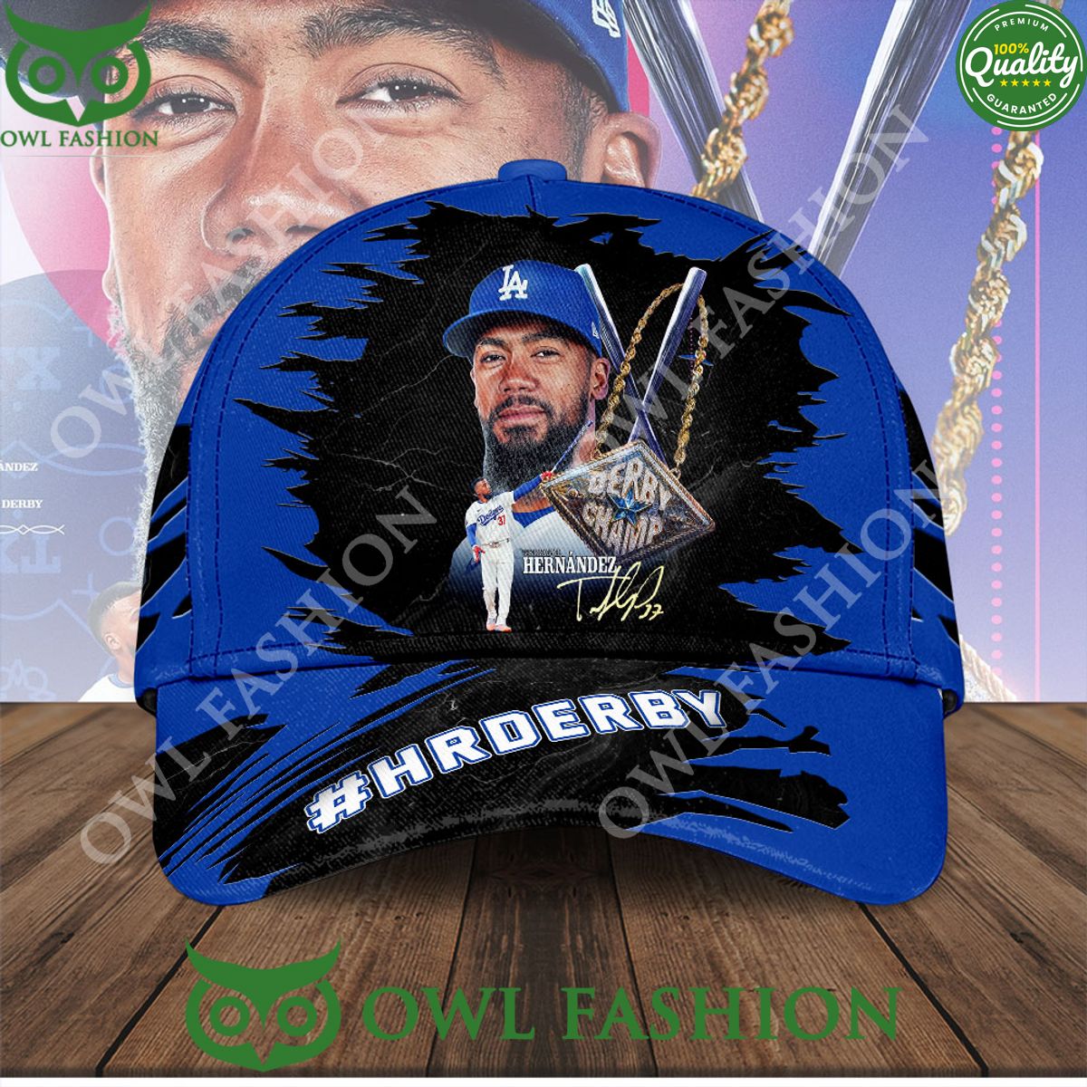 Teoscar Hernandez Los Angeles Dodgers Printed Derby - Adult & Kids T-Shirts, Sweatshirts & Hoodies apparel design preview 1