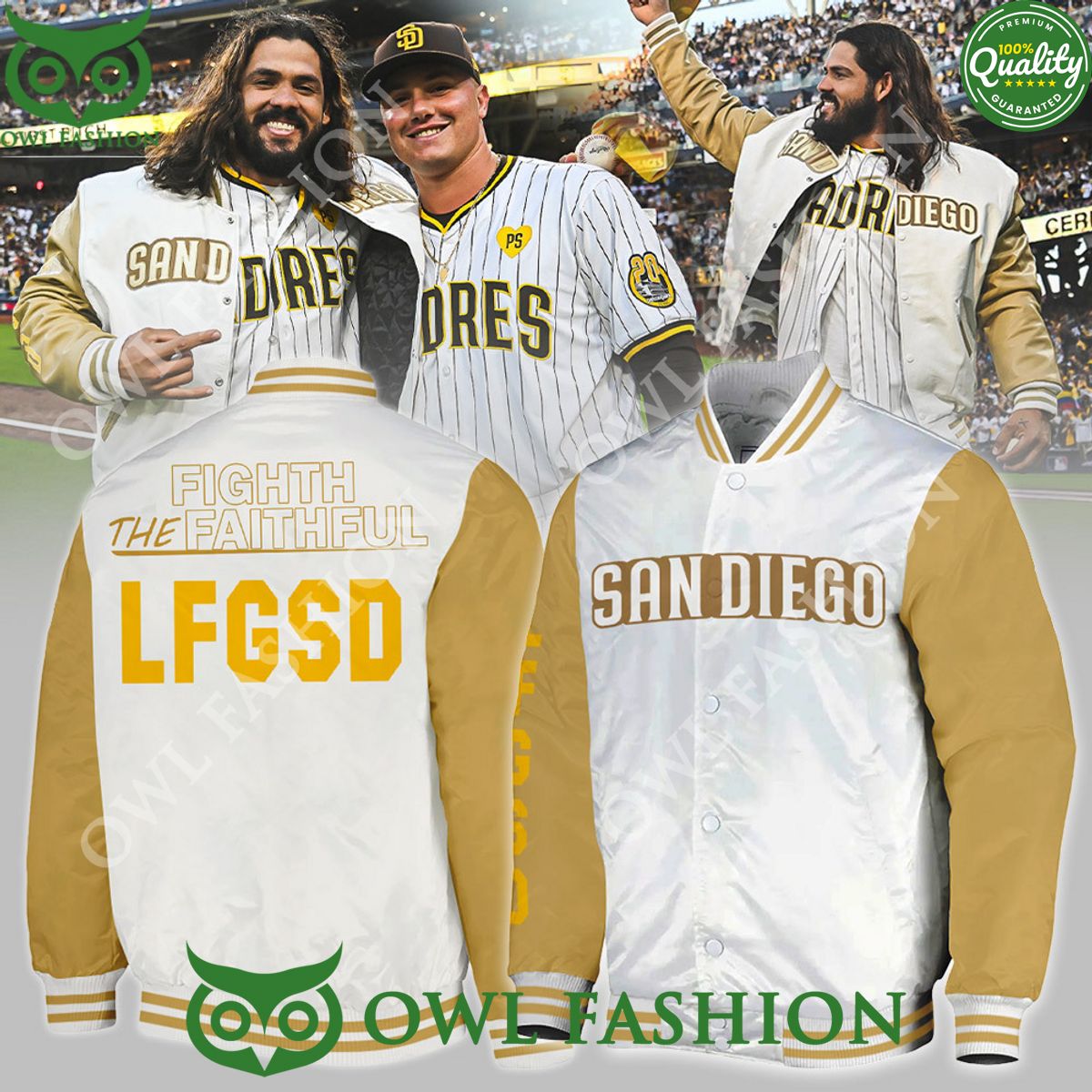 San Diego Padres Fight The Faithful LFGSD bomber - Adult & Kids T-Shirts, Sweatshirts & Hoodies apparel design preview 1