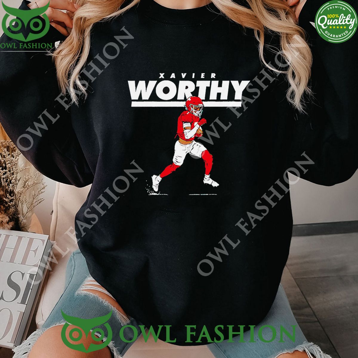Xavier Worthy Kansas City Chiefs Super Star 2024 - Adult & Kids T-Shirts, Sweatshirts & Hoodies apparel design preview 1