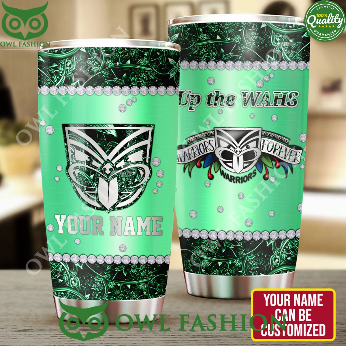 Personalized New Zealand Warriors Green Pattern - Adult & Kids T-Shirts, Sweatshirts & Hoodies apparel design preview 1