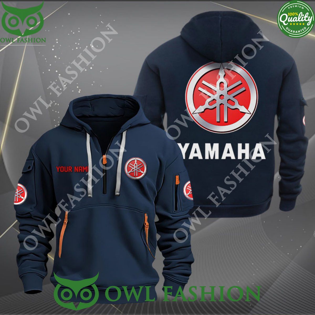 Yamaha Motor Personalized 2D Half Zipper - Adult & Kids T-Shirts, Sweatshirts & Hoodies apparel design preview 1