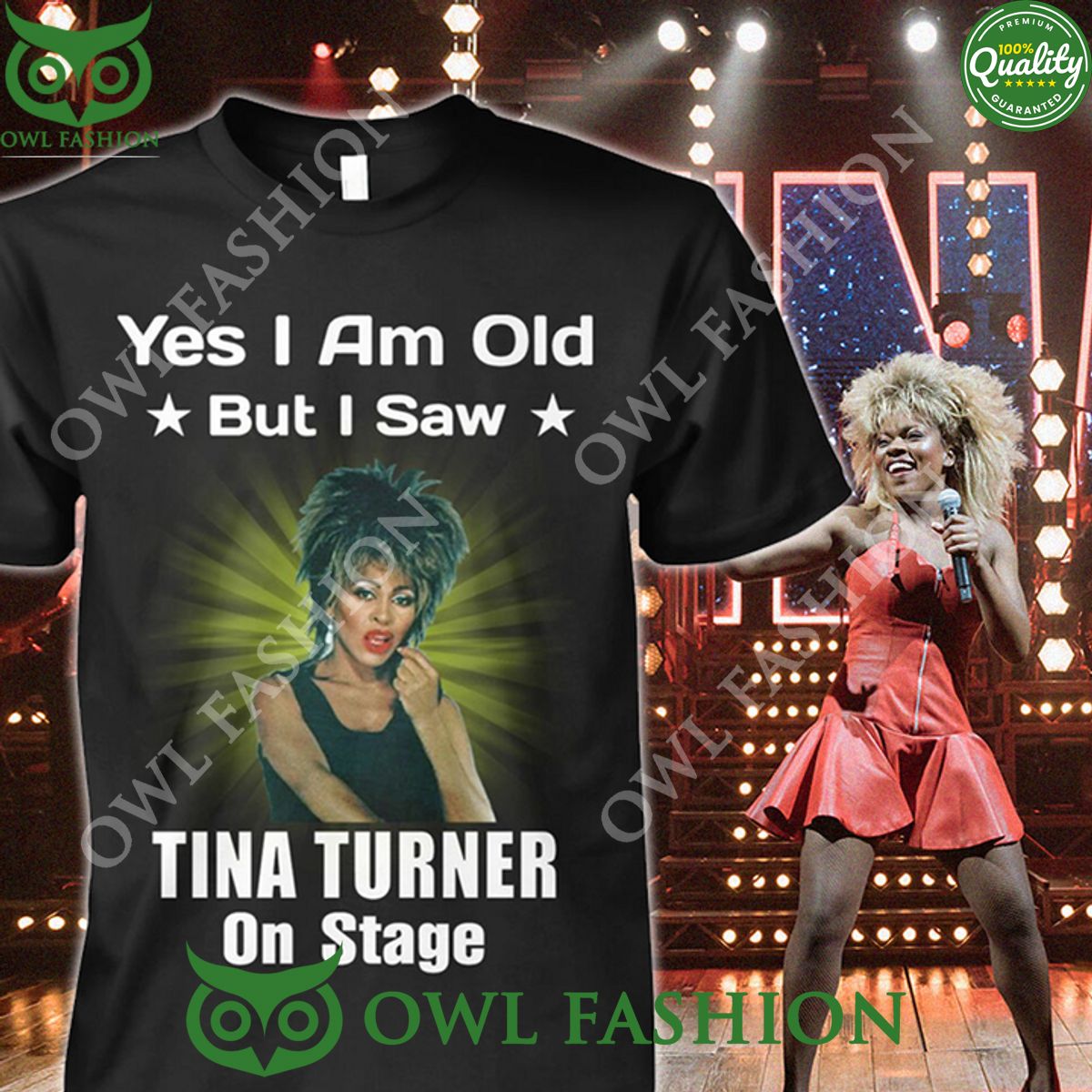 YES I AM OLD BUT SAW TINA TURNER ON STAGE - Adult & Kids T-Shirts, Sweatshirts & Hoodies apparel design preview 1