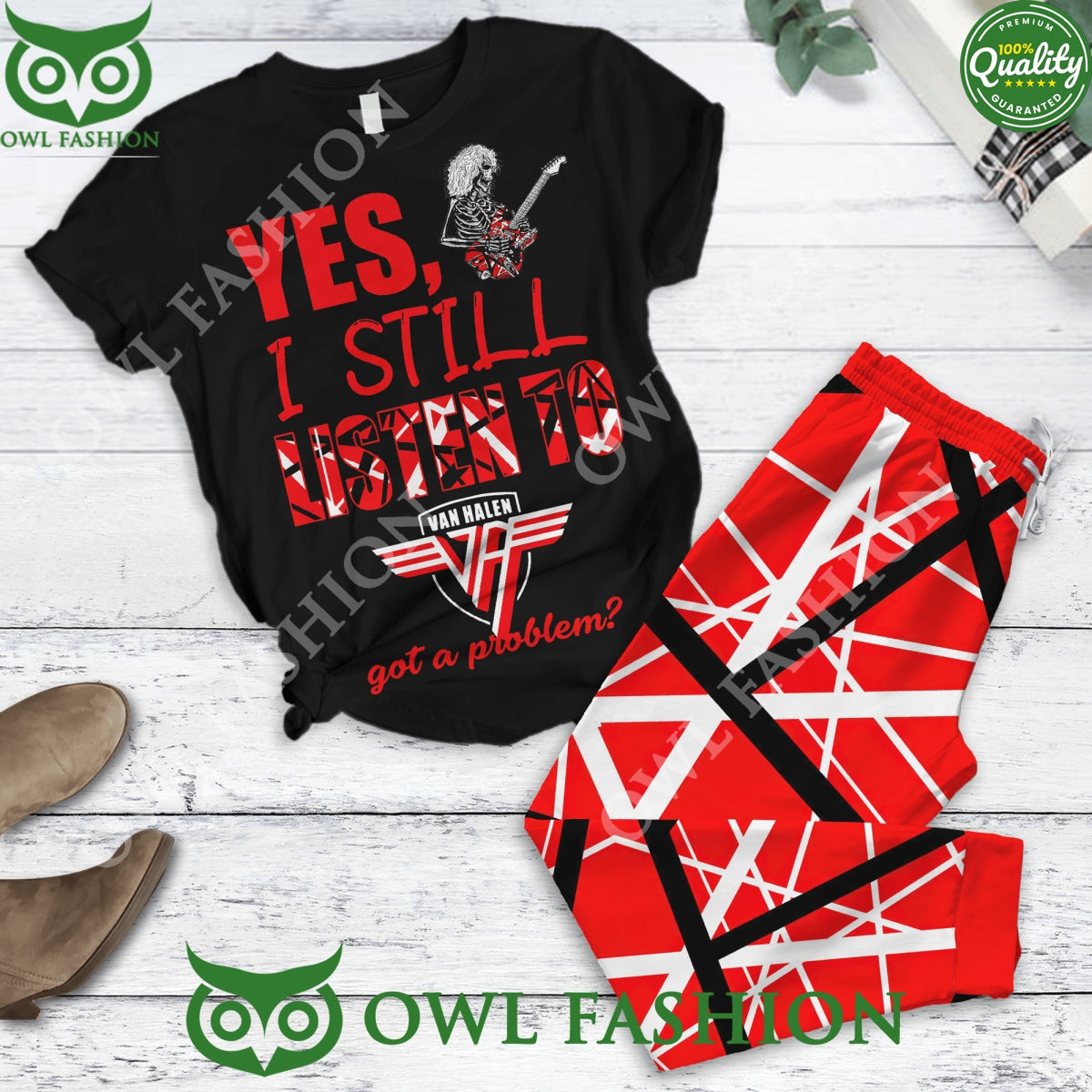Yes I Still Listen To Van Halen Got A Problem Black - Adult & Kids T-Shirts, Sweatshirts & Hoodies apparel design preview 1