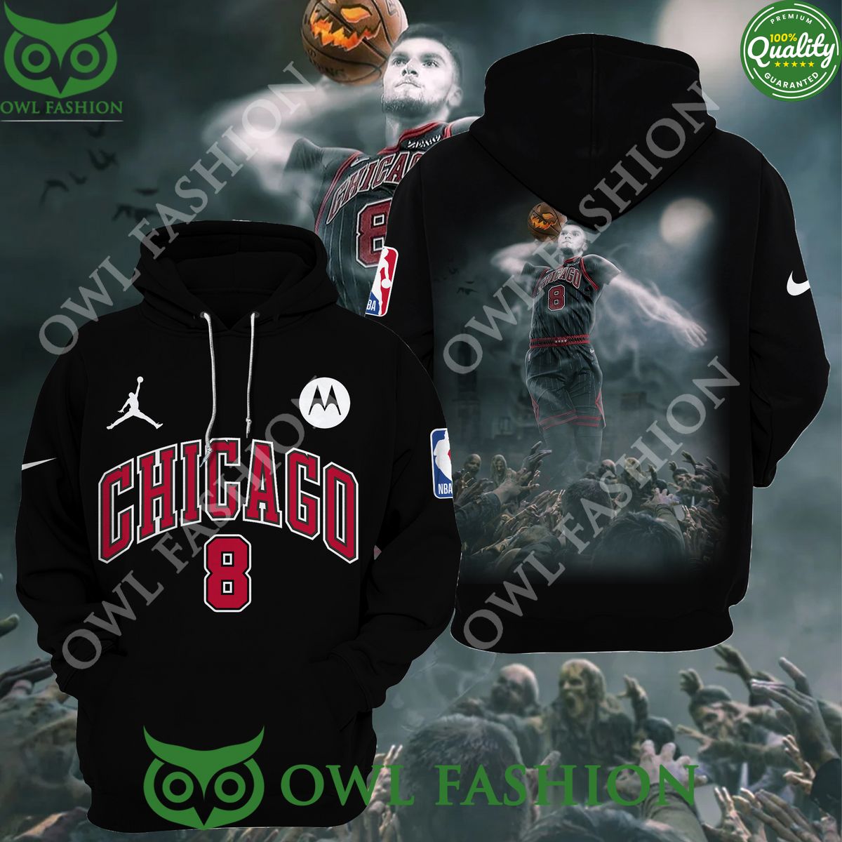 Zach LaVine Chicago Bulls 8 Black printed - Adult & Kids T-Shirts, Sweatshirts & Hoodies apparel design preview 1