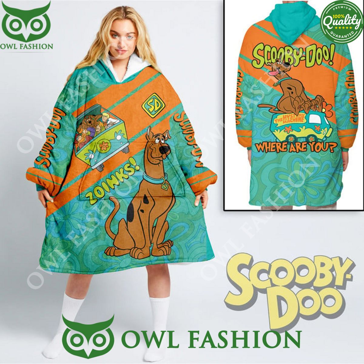 Zoinks Car Scooby doo Fleece Blanket - Adult & Kids T-Shirts, Sweatshirts & Hoodies apparel design preview 1