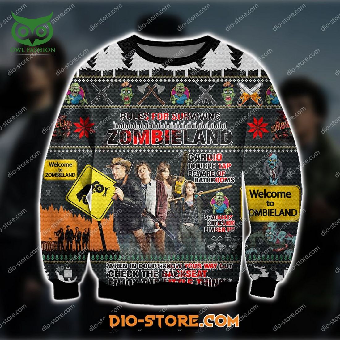 Zombieland Comedy Film 3d Print Ugly Christmas - Adult & Kids T-Shirts, Sweatshirts & Hoodies apparel design preview 1